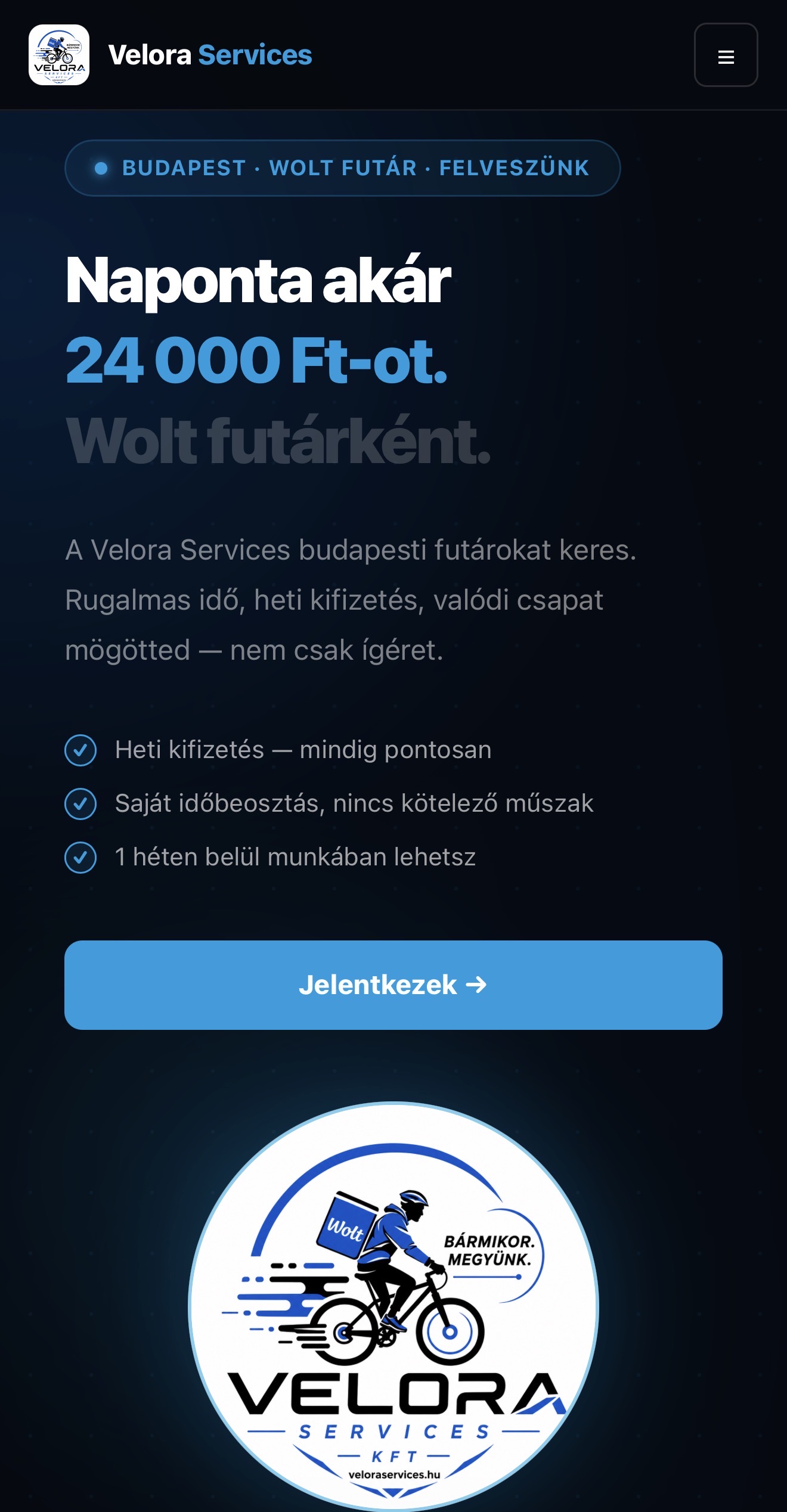 Velora Services — mobil
